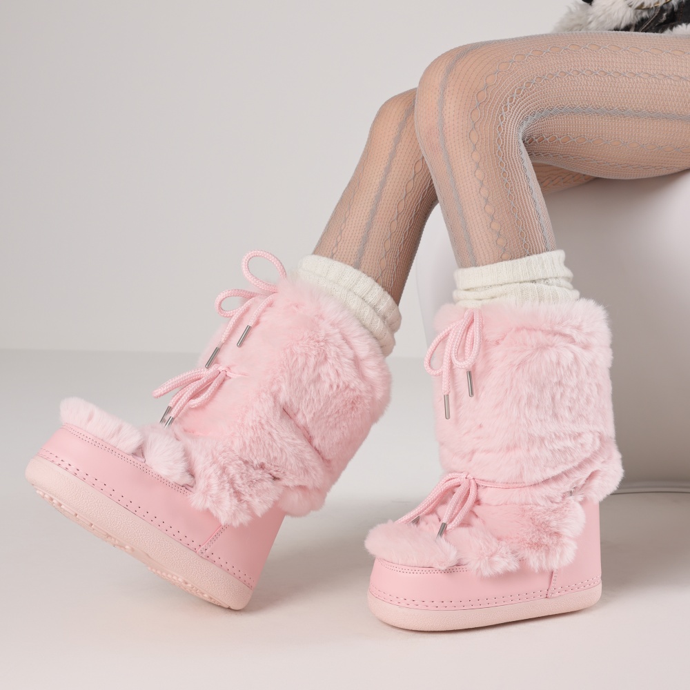 Winter Fashion Women Boots - Furry Boots For Women Round Toe