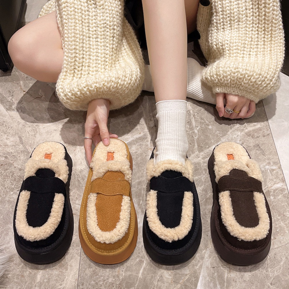 Winter Fashion Women Boots - Women Slippers Designer Frosted Leather Winter