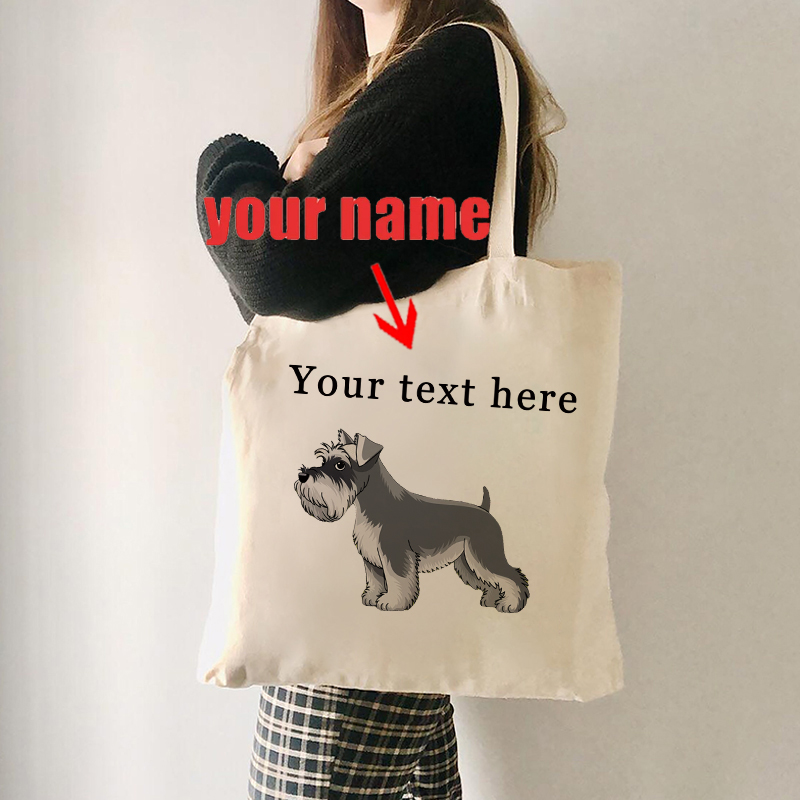 Women Fashion Name Ideas - Custom Your Name Miniature Schnauzer Canvas