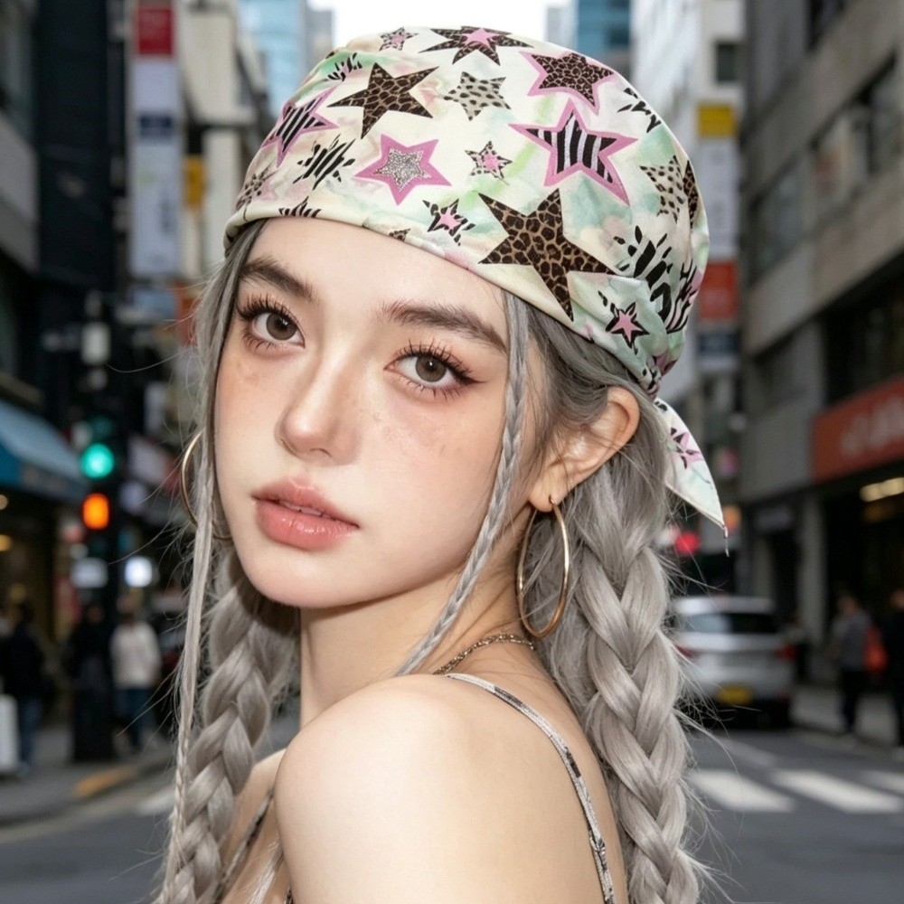 Women'S Fashion Edgy - Durable Vintage Square Scarf Leopard Star