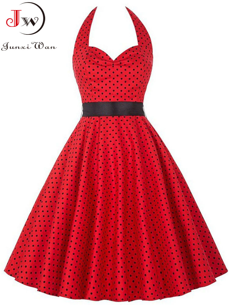 Women'S Fashion From The 60S - Women Summer Polka Dot Vintage Dress
