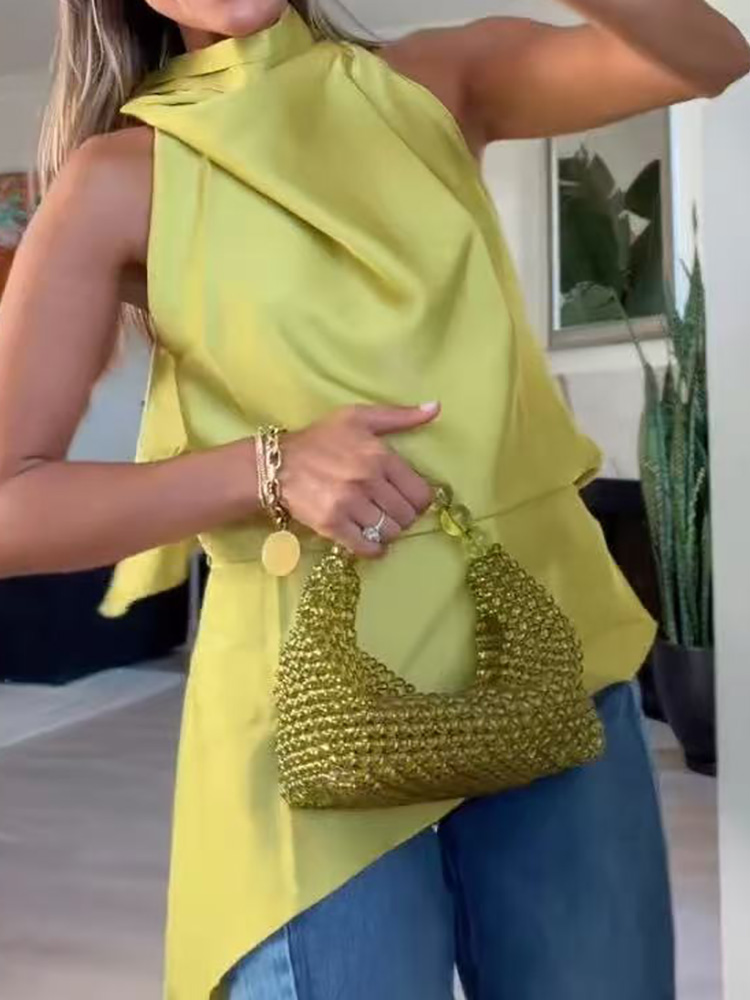 Women'S Fashion Trends Spring 2026 - Halter Lace-Up Fashion Chic Blouse, Women