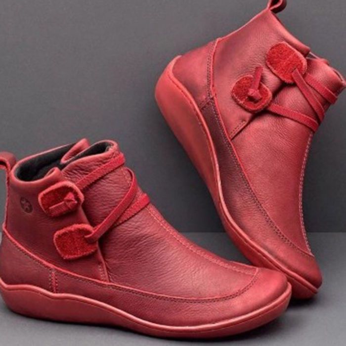 Women Vintage Round Toe PU Lea - Women'S Fashion Riding Boots 评论和价格