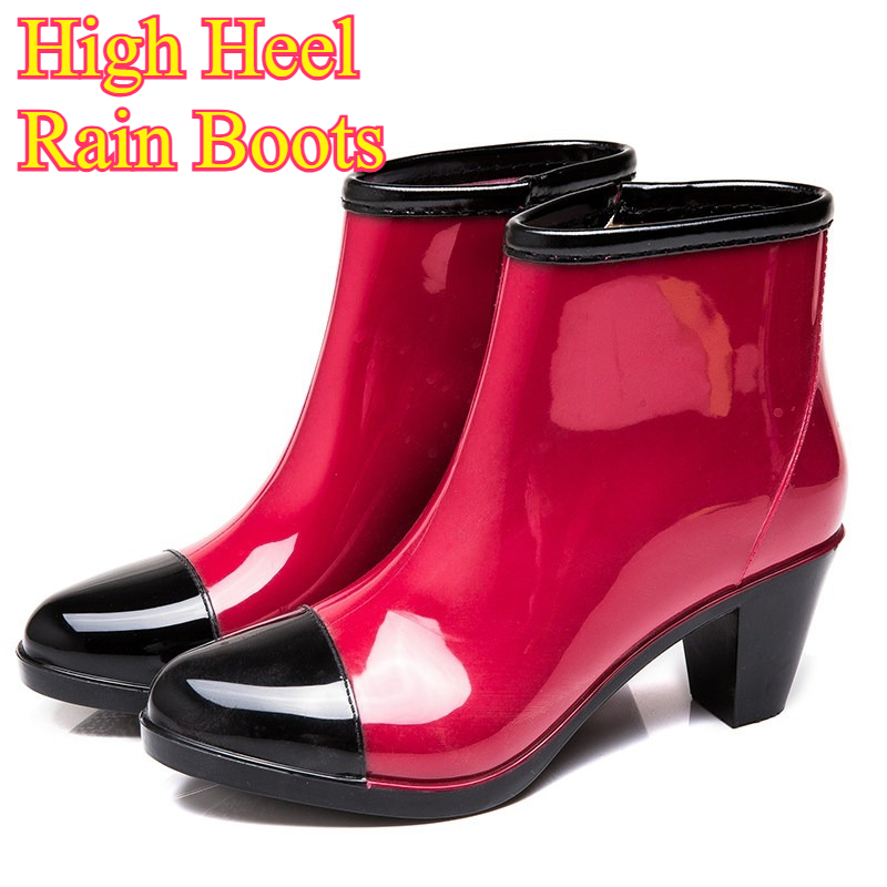 Women's High Heel Rain Boots S - Women'S Fashion Rain Boots 评论和价格