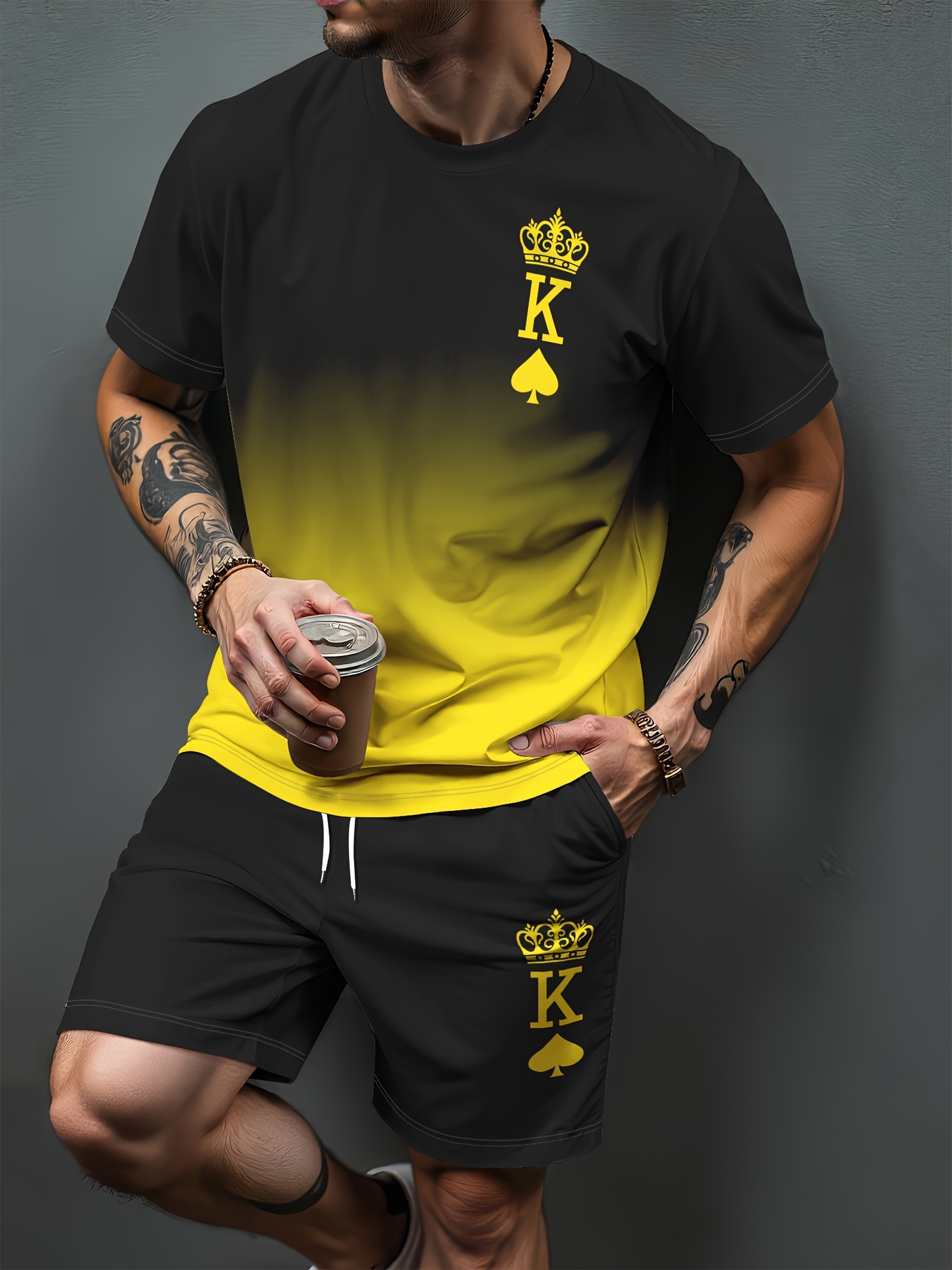 Gradient Letter Pattern 3D Pri - Women And Men Fashion 评论和价格