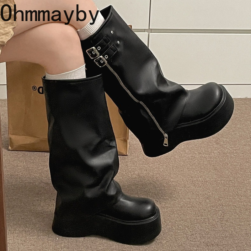 Winter Punk Style Women Knee H - Winter Fashion Women Boots 评论和价格