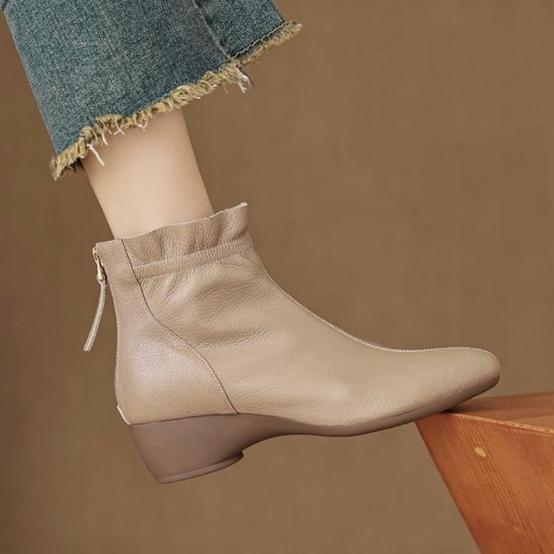 Winter Women Mid-calf Leather  - Women'S Fashion Rain Boots 评论和价格
