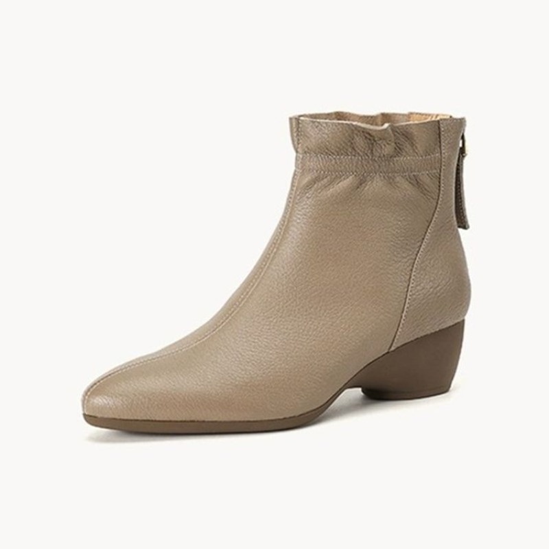 Winter Women Mid-calf Leather  - Women'S Fashion Rain Boots 评论和价格