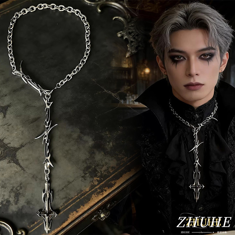 Gothic Thorn Sword Pendant Nec - Women'S Fashion Edgy 评论和价格