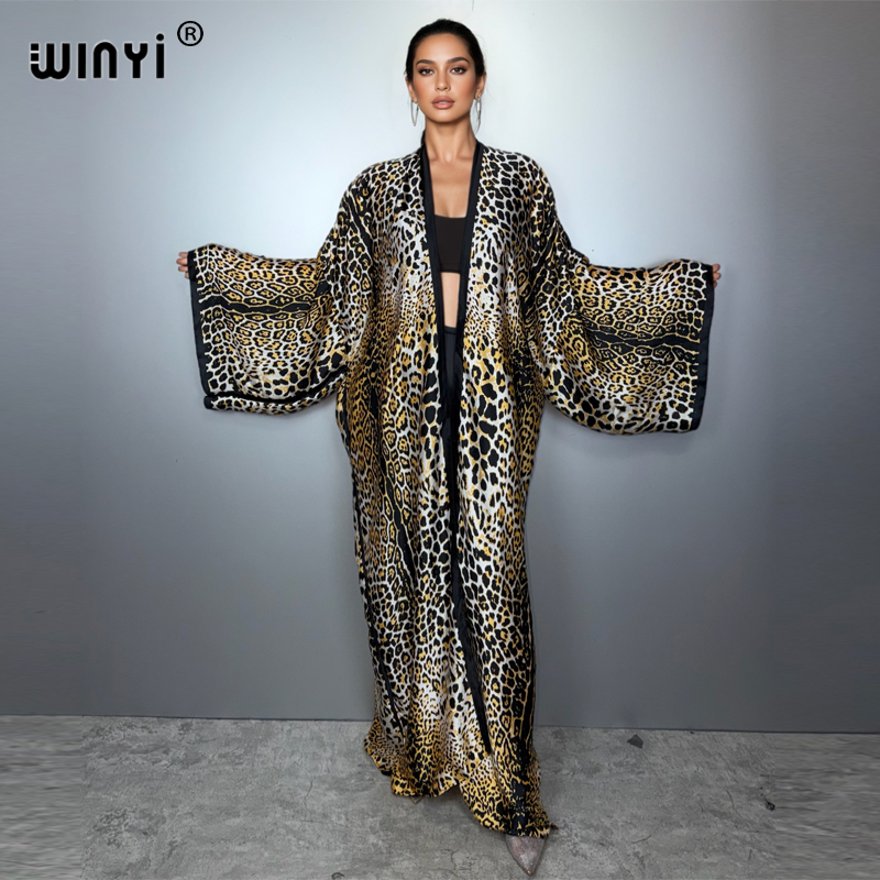WINYI leopard print kimono Caf - Women'S Fashion Kimono 评论和价格