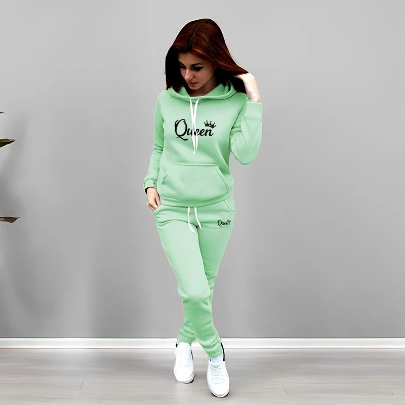 Womens Tracksuit Queen Letter  - Women'S Fashion Suit 评论和价格