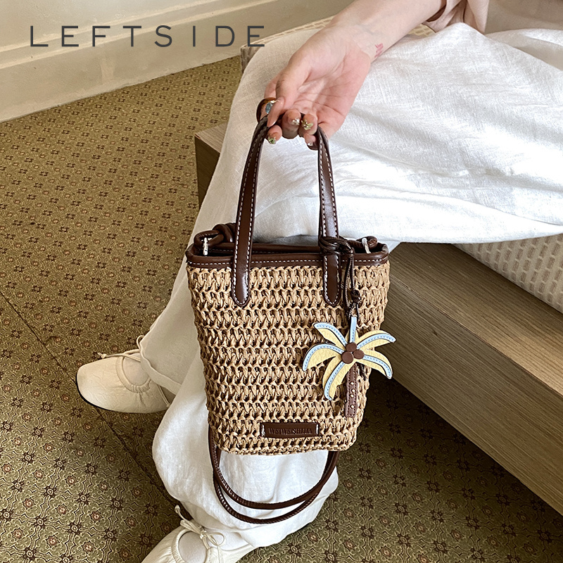 Women Mini Straw Woven Bucket  - Women'S Fashion Trends Spring 2026 评论和价格