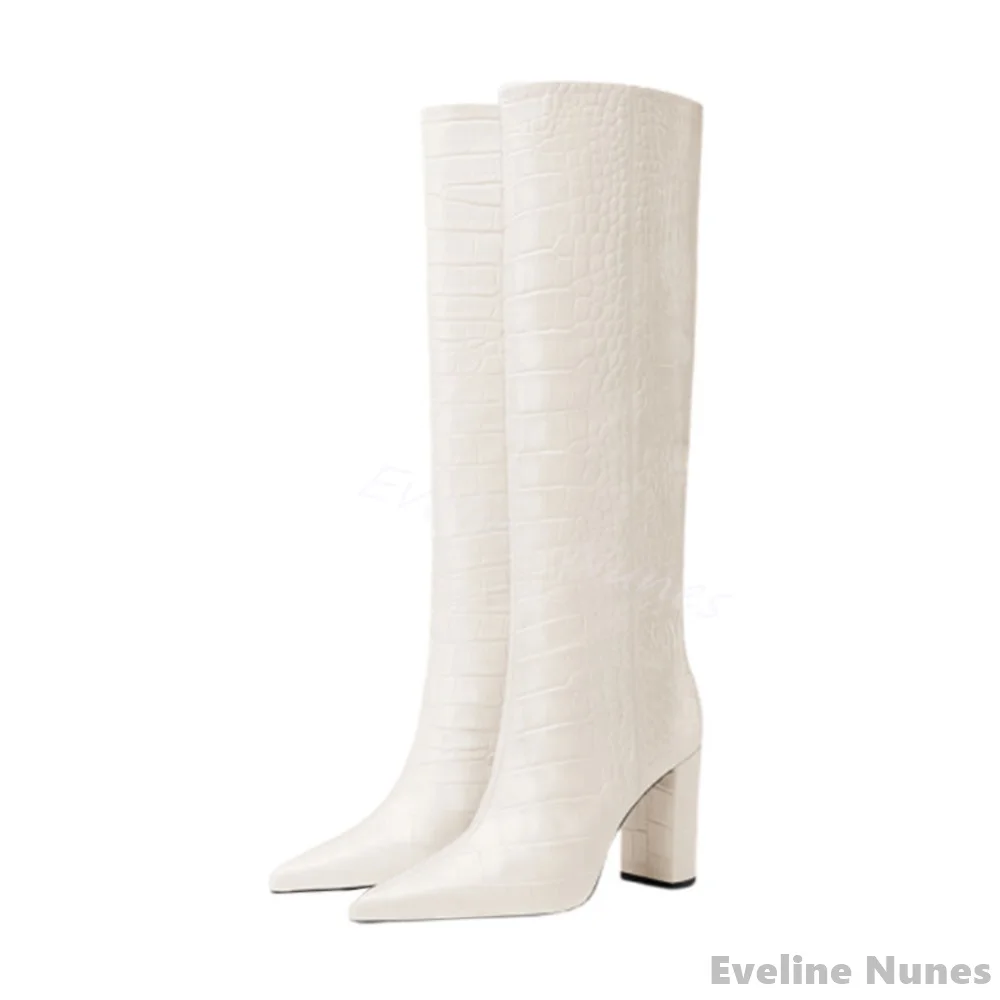 Luxury Crocodile Pattern Boots - Winter Fashion Women Boots 评论和价格