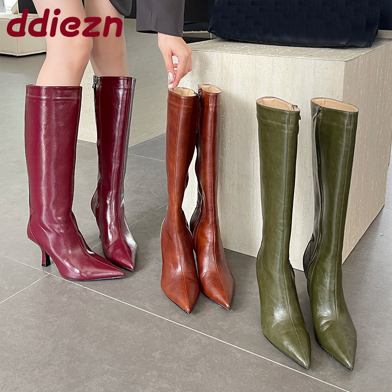 Fashion Pointed Toe Ladies Kne - Winter Fashion Women Boots 评论和价格