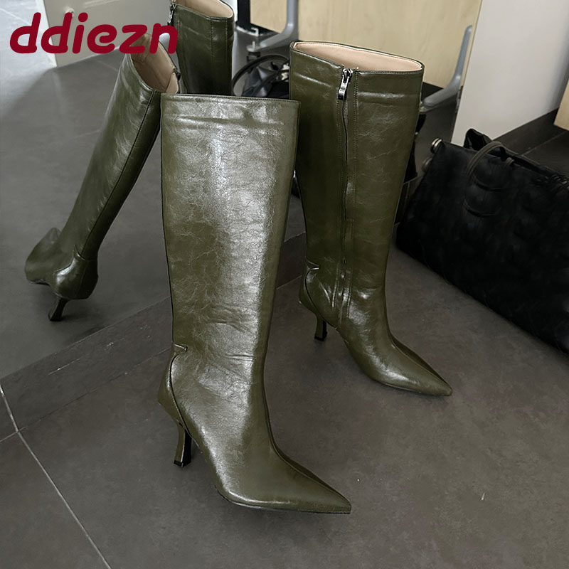 Fashion Pointed Toe Ladies Kne - Winter Fashion Women Boots 评论和价格