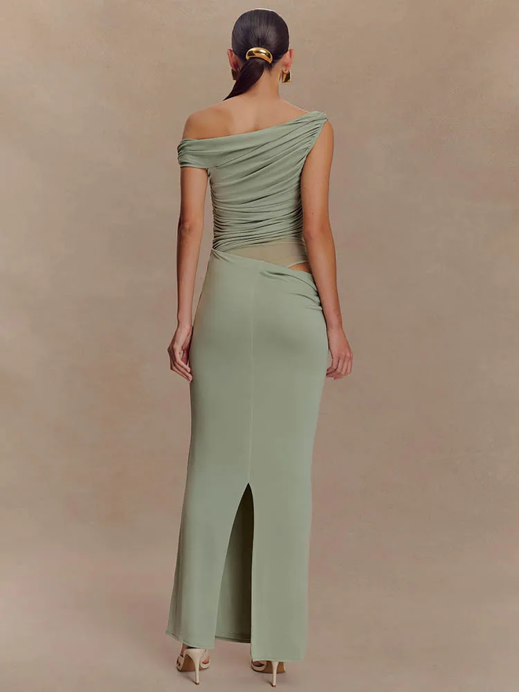 One Shoulder Slinky Sexy Maxi  - Women'S Fashion In 1920 评论和价格