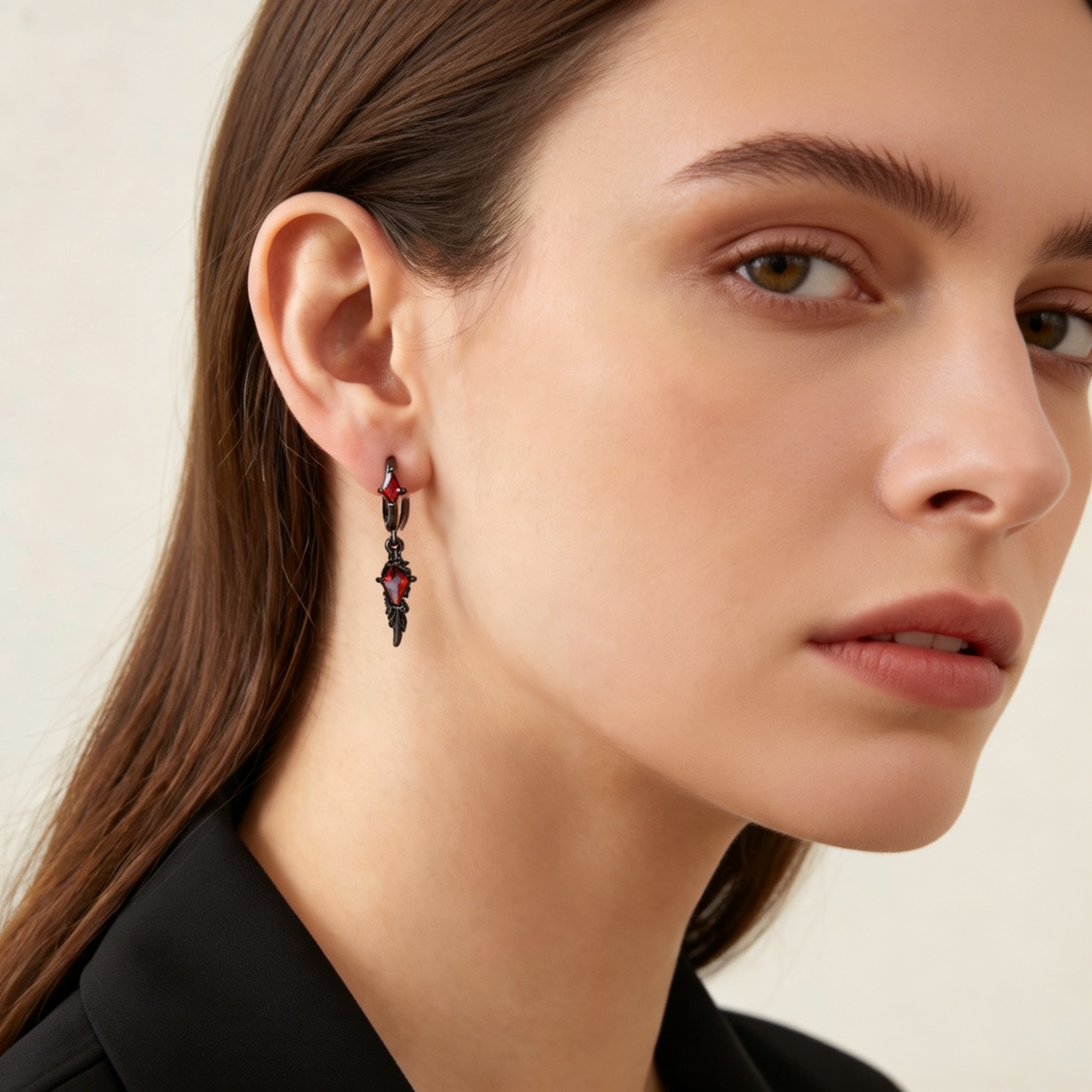 Wing Rhombus CZ Dangle Huggie  - Women'S Fashion Edgy 评论和价格