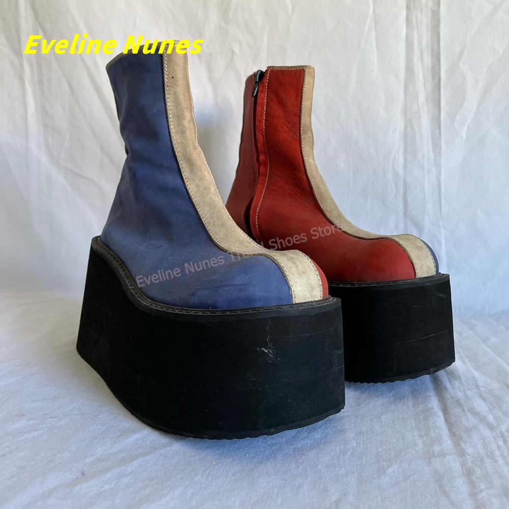 Y2K Red Blue Platform Ankle Bo - Women'S Fashion Trends Spring 2026 评论和价格
