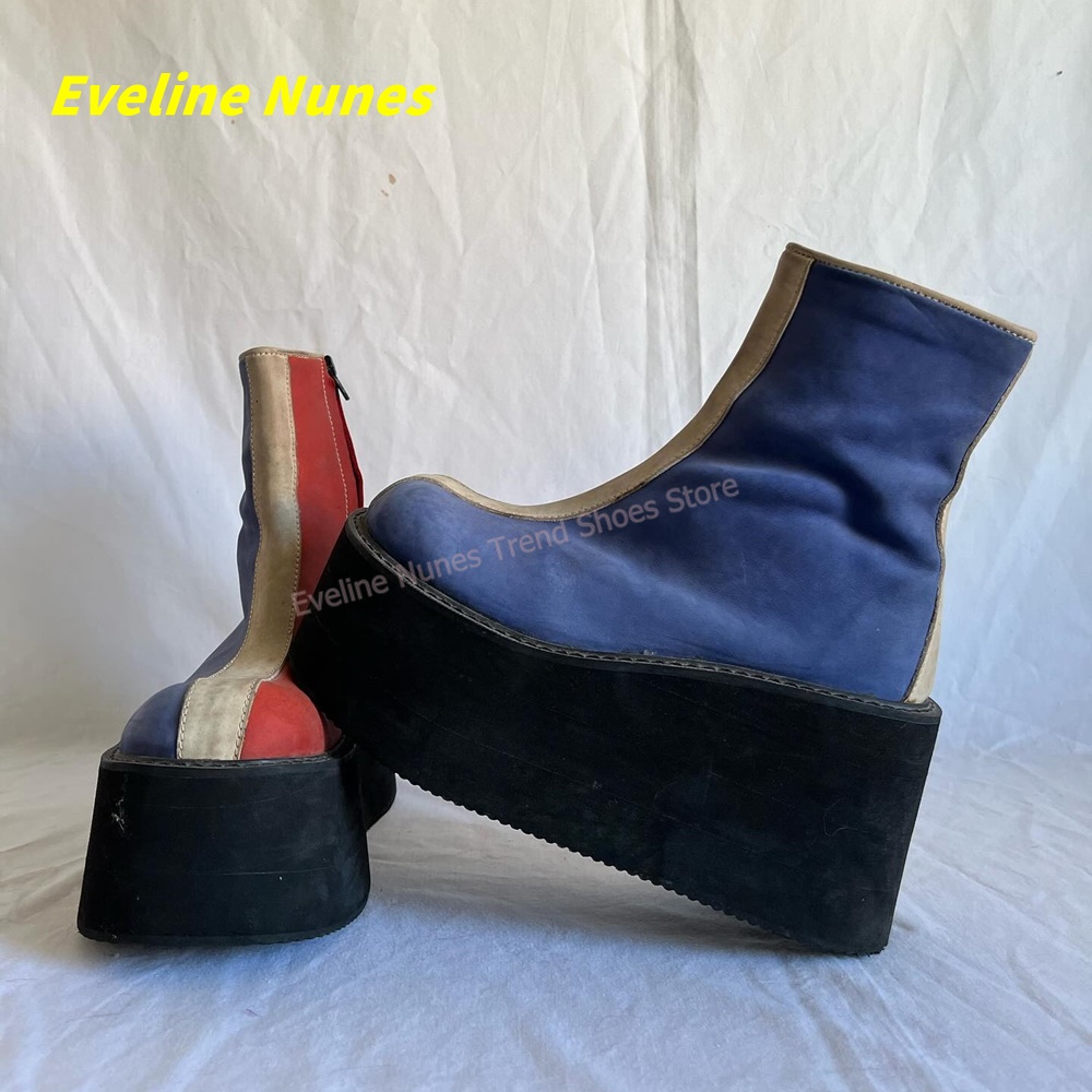 Y2K Red Blue Platform Ankle Bo - Women'S Fashion Trends Spring 2026 评论和价格