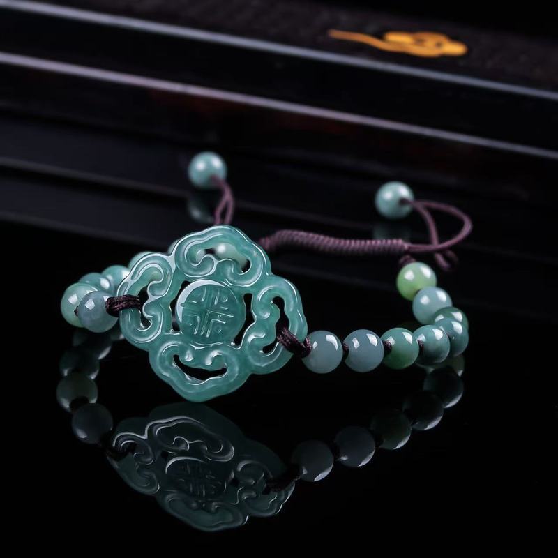 Natural Jadeite A-grade Bracel - Women And Men Fashion 评论和价格