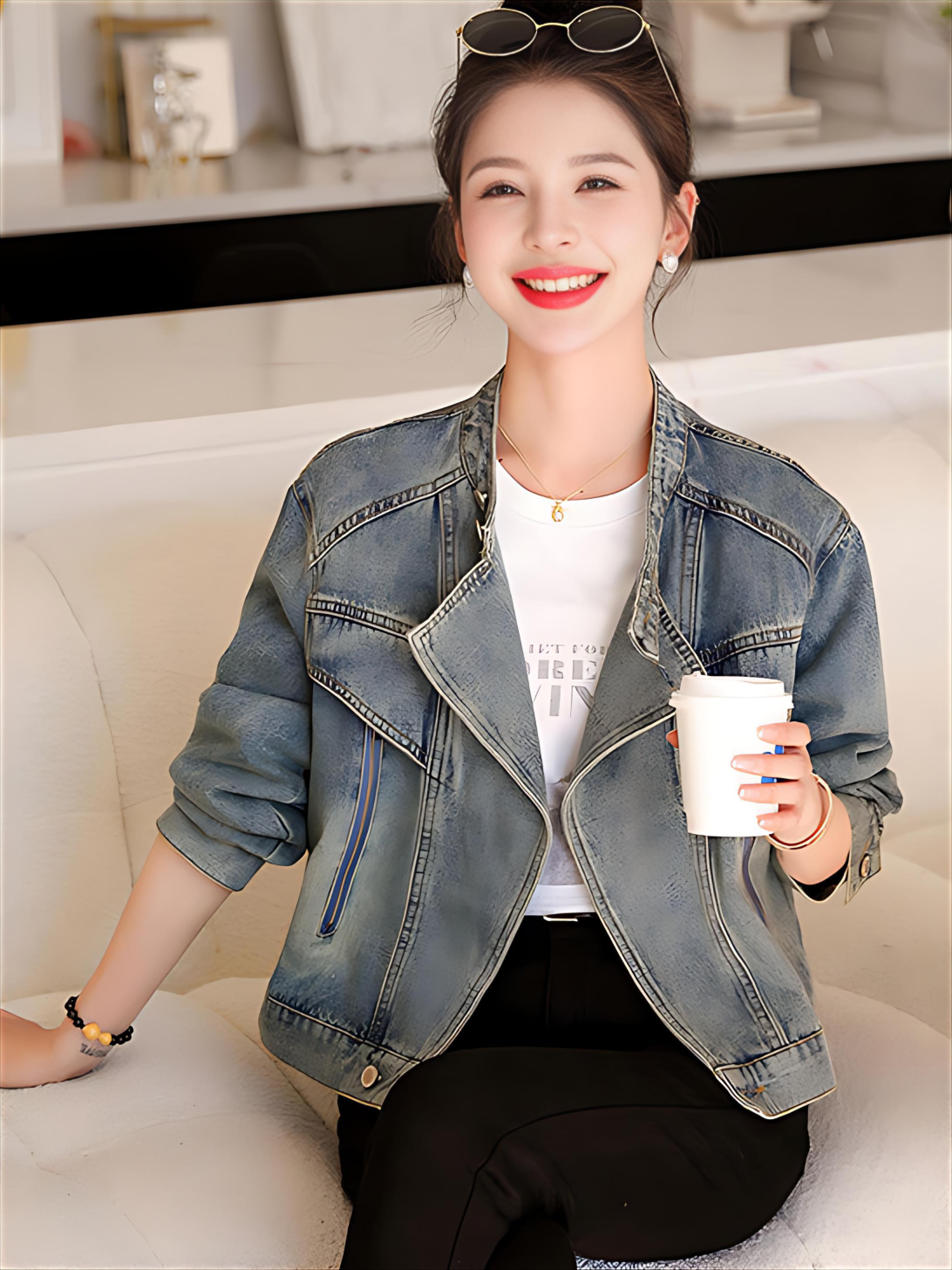 Denim Coat Unique Spring Summe - Sherpa Coat Women 评论和价格