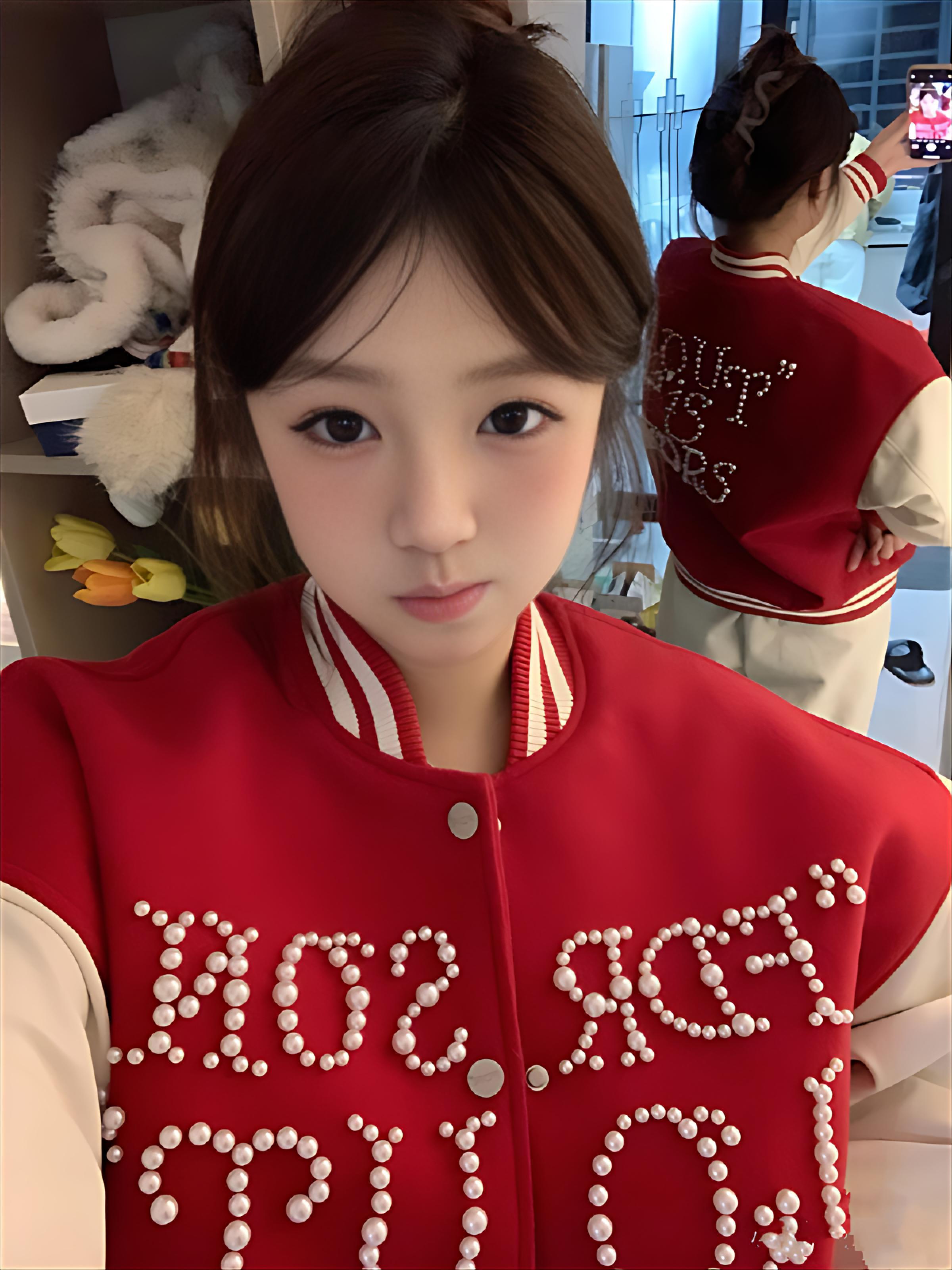 Baseball Jackets Girls Red Wom - Sherpa Coat Women 评论和价格