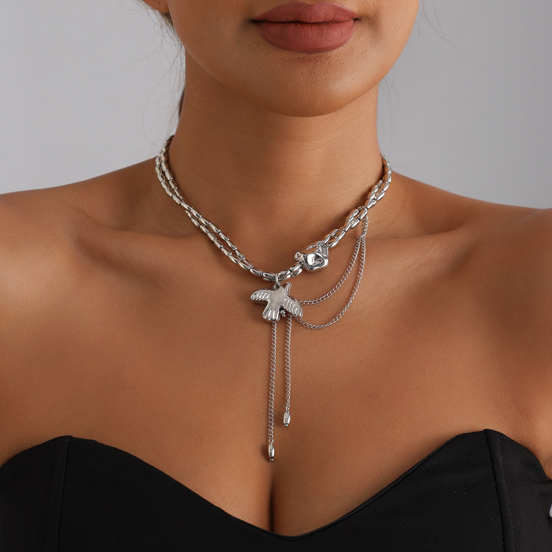 Edgy-Cute Dove Tassel Necklace - Women'S Fashion Edgy 评论和价格
