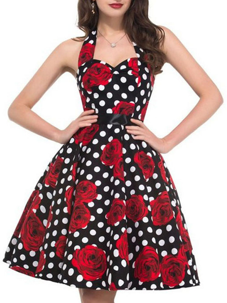 Women Summer Polka Dot Vintage - Women'S Fashion From The 60S 评论和价格
