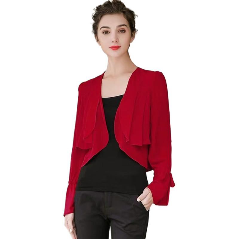Women Ruffled Sleeve thin chif - Women'S Fashion Kimono 评论和价格