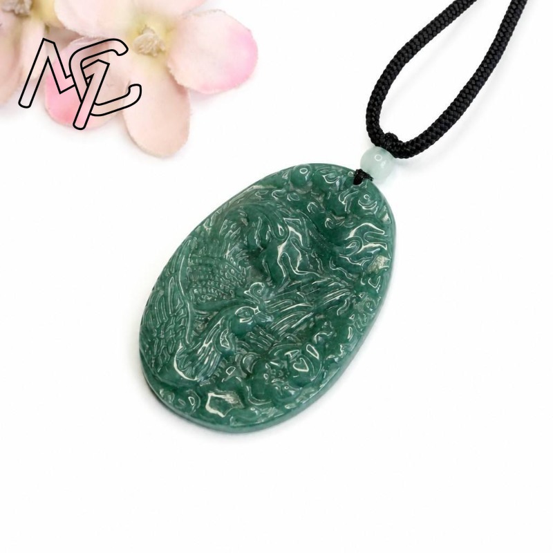 Real Natural Emerald Jade Blue - Women And Men Fashion 评论和价格