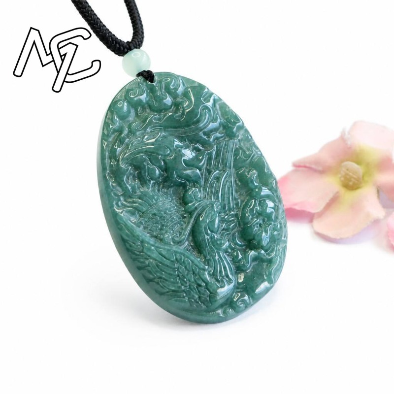 Real Natural Emerald Jade Blue - Women And Men Fashion 评论和价格