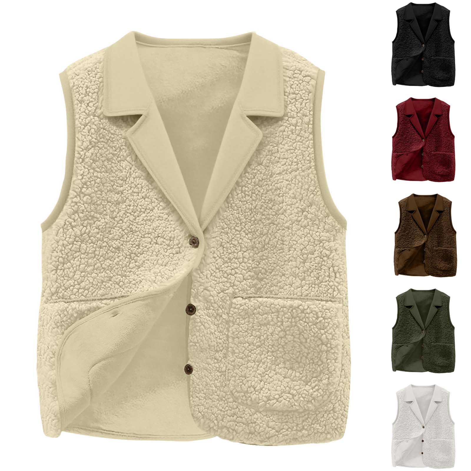 Women's Sherpa Fleece Vest, La - Sherpa Coat Women 评论和价格