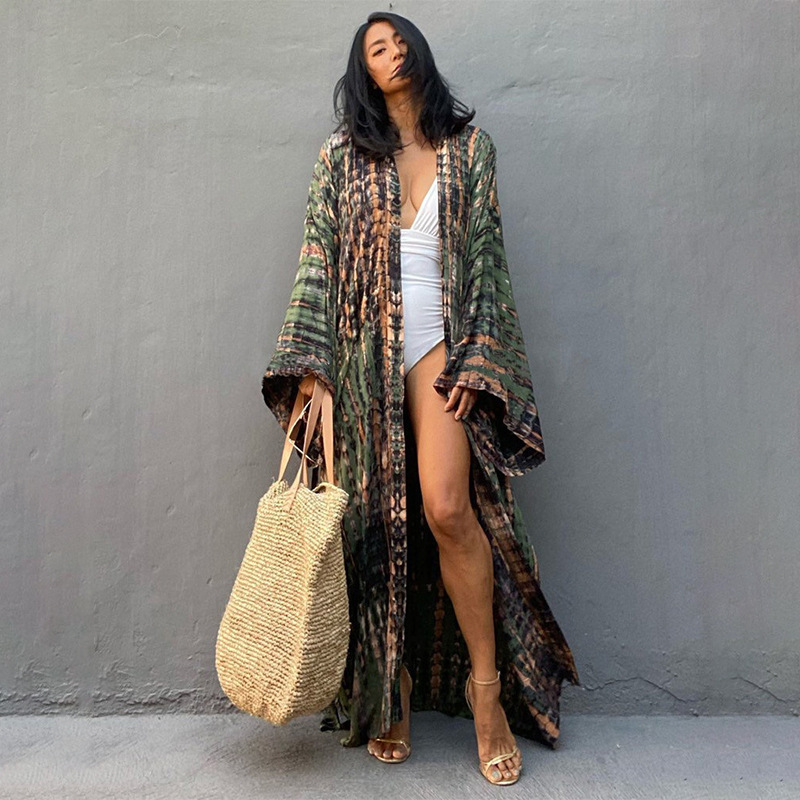 Beach Cover Ups Women Tie Dye  - Women'S Fashion Kimono 评论和价格