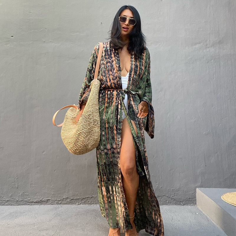 Beach Cover Ups Women Tie Dye  - Women'S Fashion Kimono 评论和价格